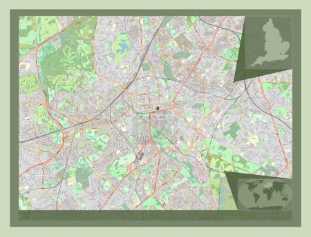 Photo for London Borough of Merton, london borough of England - Great Britain. Open Street Map. Corner auxiliary location maps - Royalty Free Image