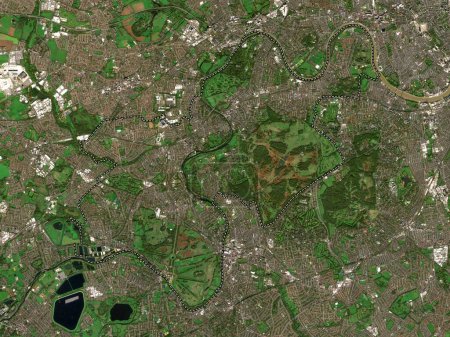 Téléchargez les photos : London Borough of Richmond upon Thames, Londres borough of England - Grande-Bretagne. Carte satellite basse résolution - en image libre de droit