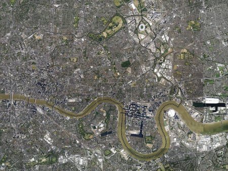 Photo for London Borough of Tower Hamlets, london borough of England - Great Britain. High resolution satellite map - Royalty Free Image