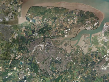 Foto de Medway, autoridad unitaria de Inglaterra Gran Bretaña. Mapa de satélite de alta resolución - Imagen libre de derechos