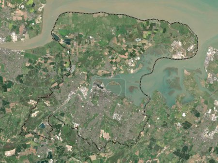 Photo for Medway, unitary authority of England - Great Britain. Low resolution satellite map - Royalty Free Image
