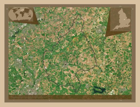 Photo for Melton, non metropolitan district of England - Great Britain. Low resolution satellite map. Locations of major cities of the region. Corner auxiliary location maps - Royalty Free Image