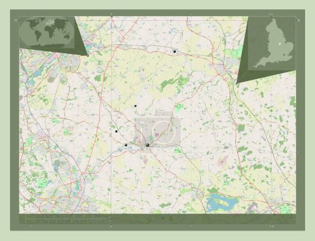 Photo for Melton, non metropolitan district of England - Great Britain. Open Street Map. Locations of major cities of the region. Corner auxiliary location maps - Royalty Free Image