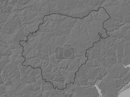 Téléchargez les photos : Mid Suffolk, district non métropolitain d'Angleterre - Grande-Bretagne. Carte d'altitude de Bilevel avec lacs et rivières - en image libre de droit