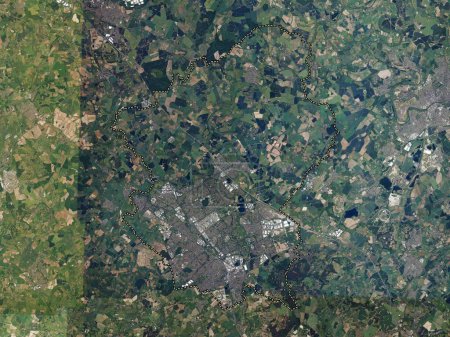 Foto de Milton Keynes, autoridad unitaria de Inglaterra Gran Bretaña. Mapa de satélite de alta resolución - Imagen libre de derechos