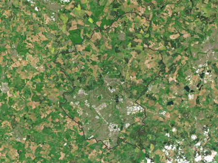 Foto de Milton Keynes, autoridad unitaria de Inglaterra Gran Bretaña. Mapa satelital de baja resolución - Imagen libre de derechos