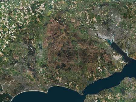 Téléchargez les photos : New Forest, district non métropolitain d'Angleterre - Grande-Bretagne. Carte satellite haute résolution - en image libre de droit