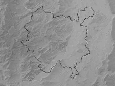 Photo for Newark and Sherwood, non metropolitan district of England - Great Britain. Grayscale elevation map with lakes and rivers - Royalty Free Image