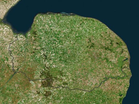 Téléchargez les photos : Norfolk, comté administratif d'Angleterre - Grande-Bretagne. Carte satellite haute résolution - en image libre de droit
