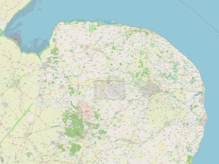 Photo for Norfolk, administrative county of England - Great Britain. Open Street Map - Royalty Free Image