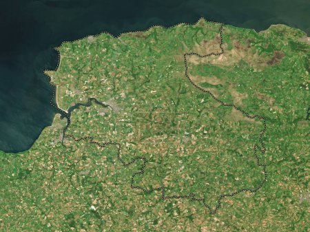Téléchargez les photos : North Devon, district non métropolitain d'Angleterre - Grande-Bretagne. Carte satellite basse résolution - en image libre de droit