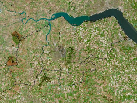 Foto de North Lincolnshire, autoridad unitaria de Inglaterra Gran Bretaña. Mapa de satélite de alta resolución - Imagen libre de derechos