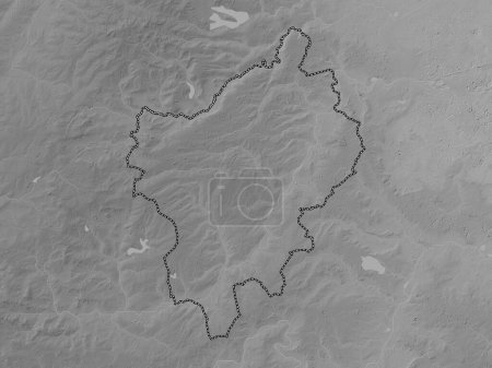 Photo for North Northamptonshire, unitary authority of England - Great Britain. Grayscale elevation map with lakes and rivers - Royalty Free Image