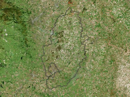 Foto de Nottinghamshire, condado administrativo de Inglaterra - Gran Bretaña. Mapa de satélite de alta resolución - Imagen libre de derechos