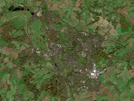 Téléchargez les photos : Oxford, district non métropolitain d'Angleterre - Grande-Bretagne. Carte satellite basse résolution - en image libre de droit