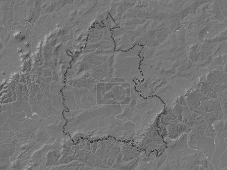 Téléchargez les photos : Oxfordshire, comté administratif d'Angleterre - Grande-Bretagne. Carte d'altitude de Bilevel avec lacs et rivières - en image libre de droit