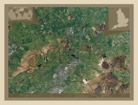 Photo for Pendle, non metropolitan district of England - Great Britain. High resolution satellite map. Corner auxiliary location maps - Royalty Free Image