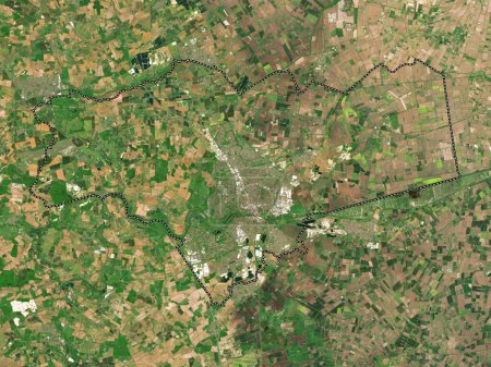 Téléchargez les photos : Ville de Peterborough, autorité unitaire de l'Angleterre - Grande-Bretagne. Carte satellite basse résolution - en image libre de droit