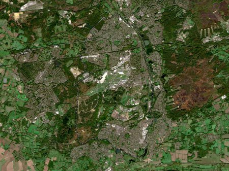 Téléchargez les photos : Rushmoor, district non métropolitain d'Angleterre - Grande-Bretagne. Carte satellite basse résolution - en image libre de droit