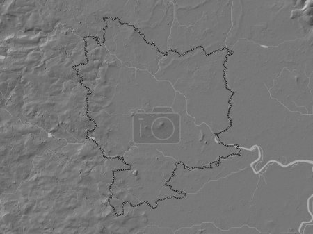 Téléchargez les photos : Selby, district non métropolitain d'Angleterre - Grande-Bretagne. Carte d'altitude de Bilevel avec lacs et rivières - en image libre de droit