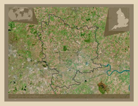Foto de Selby, distrito no metropolitano de Inglaterra Gran Bretaña. Mapa satelital de alta resolución. Mapas de ubicación auxiliares de esquina - Imagen libre de derechos