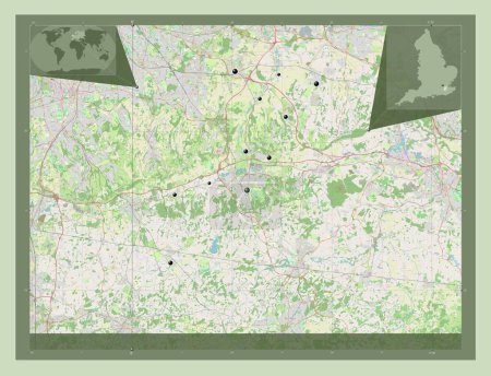 Photo for Sevenoaks, non metropolitan district of England - Great Britain. Open Street Map. Locations of major cities of the region. Corner auxiliary location maps - Royalty Free Image