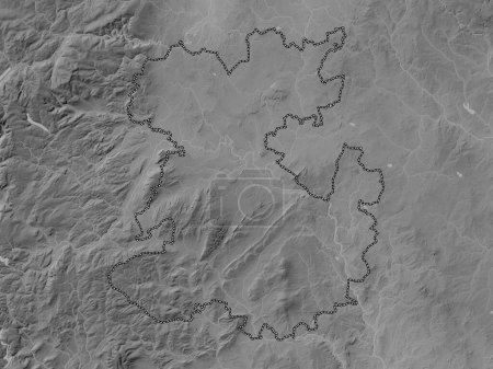 Photo for Shropshire, administrative county of England - Great Britain. Grayscale elevation map with lakes and rivers - Royalty Free Image