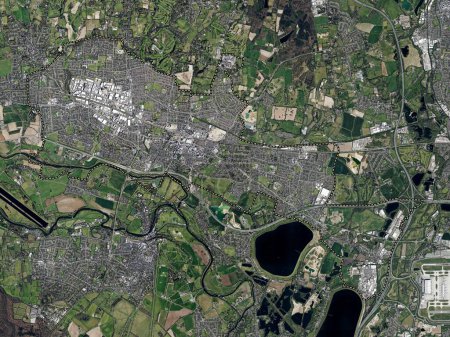 Téléchargez les photos : Slough, comté administratif d'Angleterre - Grande-Bretagne. Carte satellite haute résolution - en image libre de droit