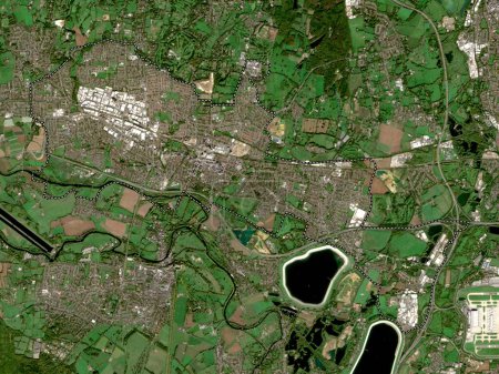 Téléchargez les photos : Slough, comté administratif d'Angleterre - Grande-Bretagne. Carte satellite basse résolution - en image libre de droit