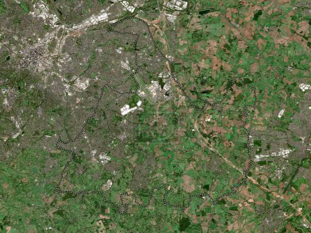 Foto de Solihull, autoridad unitaria de Inglaterra Gran Bretaña. Mapa satelital de baja resolución - Imagen libre de derechos
