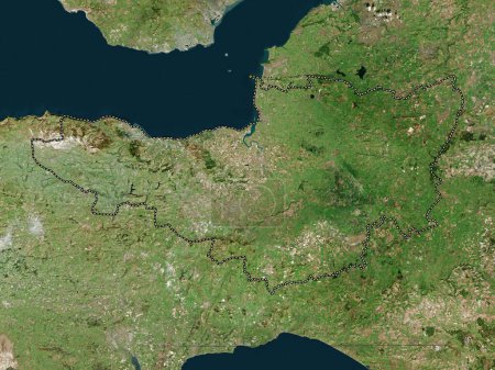 Téléchargez les photos : Somerset, comté administratif d'Angleterre - Grande-Bretagne. Carte satellite haute résolution - en image libre de droit