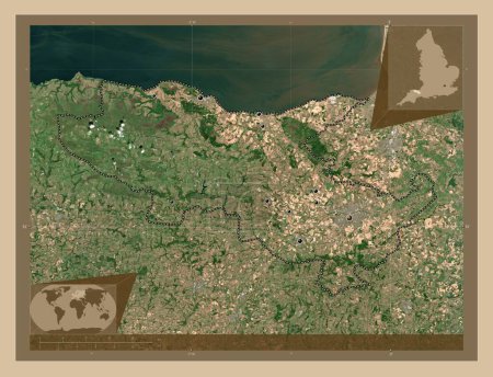 Photo for Somerset West and Taunton, non metropolitan district of England - Great Britain. Low resolution satellite map. Locations of major cities of the region. Corner auxiliary location maps - Royalty Free Image