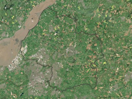 Téléchargez les photos : South Gloucestershire, autorité unitaire de l'Angleterre - Grande-Bretagne. Carte satellite basse résolution - en image libre de droit