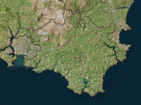 Téléchargez les photos : Hams du Sud, district non métropolitain d'Angleterre - Grande-Bretagne. Carte satellite haute résolution - en image libre de droit