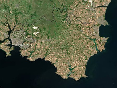 Téléchargez les photos : Hams du Sud, district non métropolitain d'Angleterre - Grande-Bretagne. Carte satellite basse résolution - en image libre de droit