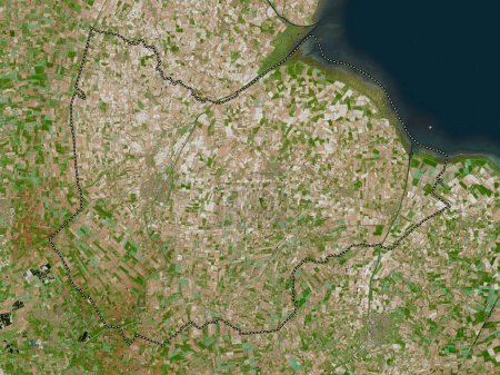 Foto de Holanda Meridional, distrito no metropolitano de Inglaterra Gran Bretaña. Mapa de satélite de alta resolución - Imagen libre de derechos