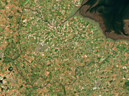 Foto de Holanda Meridional, distrito no metropolitano de Inglaterra Gran Bretaña. Mapa satelital de baja resolución - Imagen libre de derechos