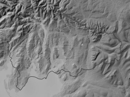 Photo for South Lakeland, non metropolitan district of England - Great Britain. Grayscale elevation map with lakes and rivers - Royalty Free Image