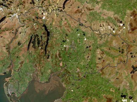 Foto de South Lakeland, distrito no metropolitano de Inglaterra Gran Bretaña. Mapa satelital de baja resolución - Imagen libre de derechos