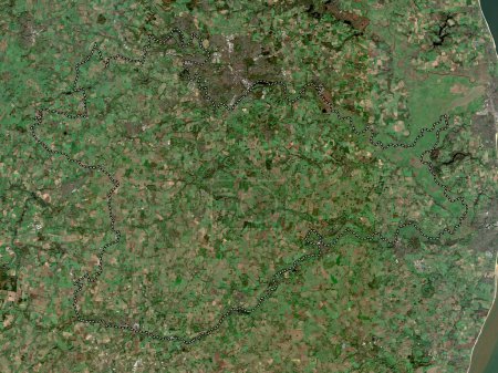 Téléchargez les photos : South Norfolk, district non métropolitain d'Angleterre - Grande-Bretagne. Carte satellite basse résolution - en image libre de droit