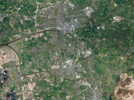 Foto de South Ribble, distrito no metropolitano de Inglaterra Gran Bretaña. Mapa de satélite de alta resolución - Imagen libre de derechos