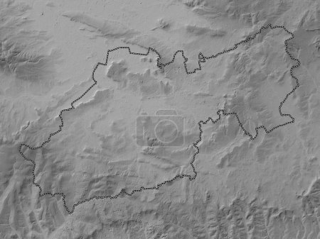 Photo for South Somerset, non metropolitan district of England - Great Britain. Grayscale elevation map with lakes and rivers - Royalty Free Image