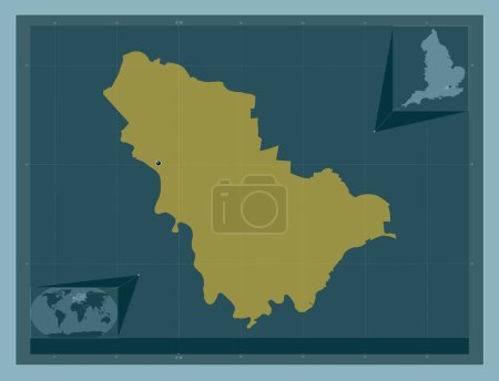 Téléchargez les photos : Spelthorne, district non métropolitain d'Angleterre - Grande-Bretagne. Forme de couleur unie. Corner cartes de localisation auxiliaires - en image libre de droit