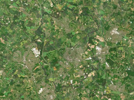 Téléchargez les photos : St Albans, district non métropolitain d'Angleterre - Grande-Bretagne. Carte satellite basse résolution - en image libre de droit