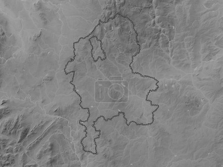Photo for Staffordshire, administrative county of England - Great Britain. Grayscale elevation map with lakes and rivers - Royalty Free Image