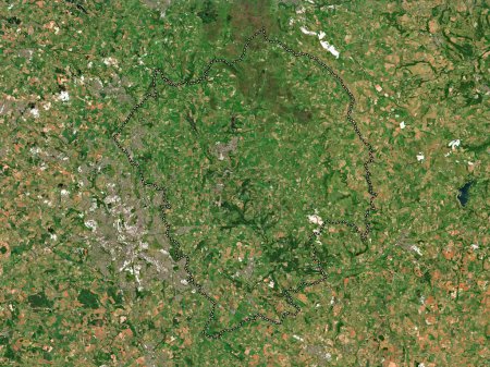 Foto de Staffordshire Moorlands, distrito no metropolitano de Inglaterra Gran Bretaña. Mapa satelital de baja resolución - Imagen libre de derechos