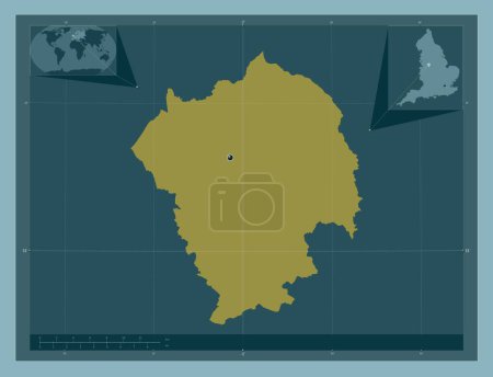 Photo for Staffordshire Moorlands, non metropolitan district of England - Great Britain. Solid color shape. Corner auxiliary location maps - Royalty Free Image