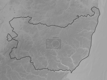 Photo for Suffolk, administrative county of England - Great Britain. Grayscale elevation map with lakes and rivers - Royalty Free Image