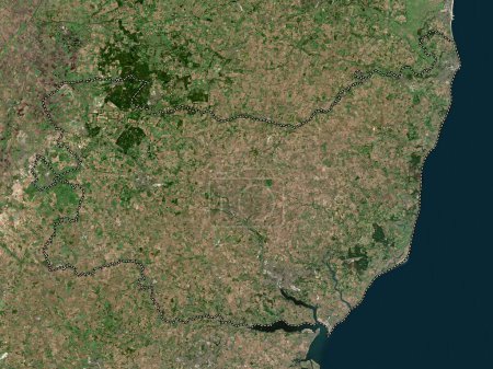 Photo for Suffolk, administrative county of England - Great Britain. Low resolution satellite map - Royalty Free Image