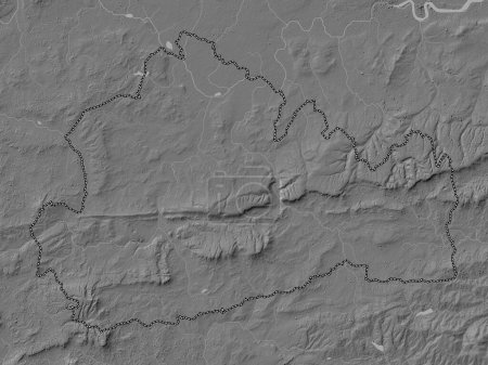 Téléchargez les photos : Surrey, comté administratif d'Angleterre - Grande-Bretagne. Carte d'altitude de Bilevel avec lacs et rivières - en image libre de droit